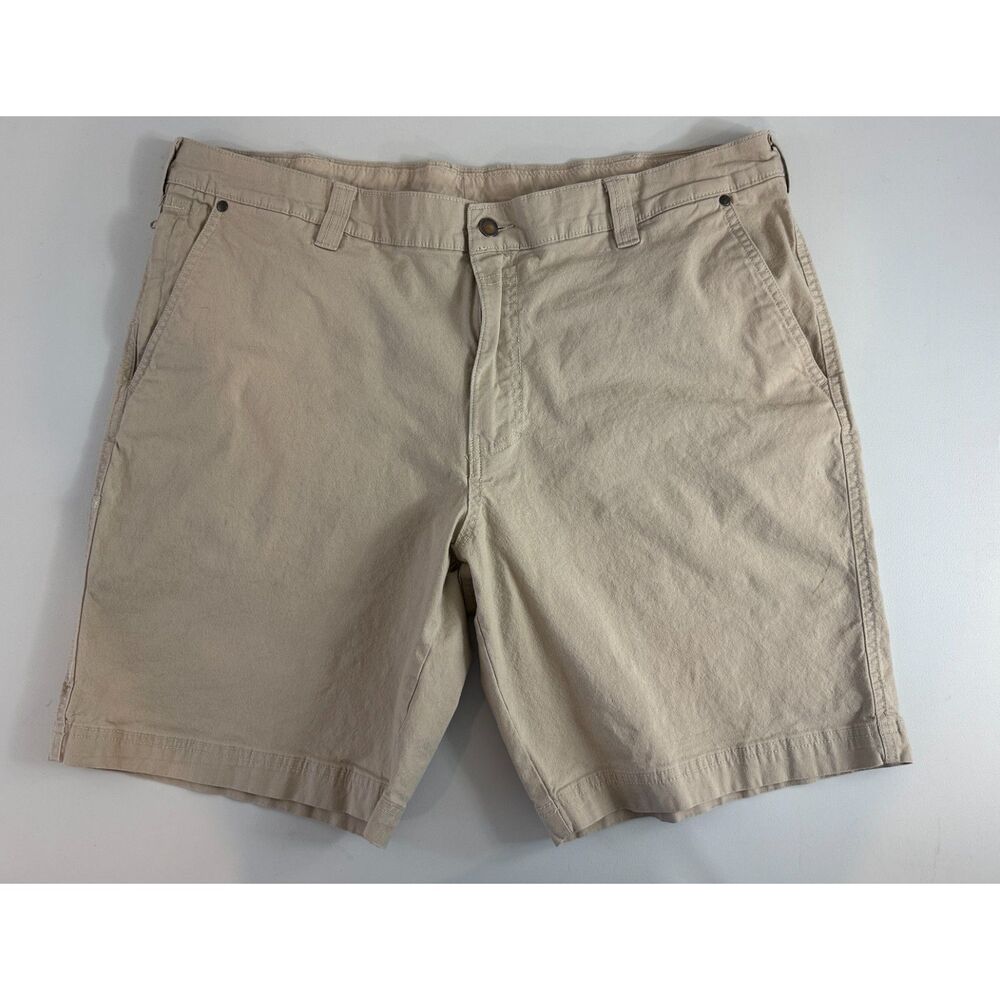 Columbia Men's Flat Front Khaki Shorts Beige Size 42 W 10 L